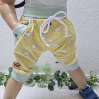 Shorts Gr.92-98 Kurze Hose Pumphose Gelb Hase aus Jersey Bild 2