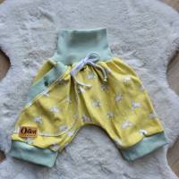 Shorts Gr.92-98 Kurze Hose Pumphose Gelb Hase aus Jersey Bild 4