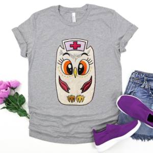 Stickdatei Applikation Eule Krankenschwester in 3 Größen, Maschinenstickerei, Stickmuster mit Tiermotiv Bild 5