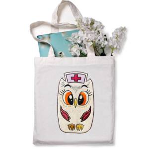 Stickdatei Applikation Eule Krankenschwester in 3 Größen, Maschinenstickerei, Stickmuster mit Tiermotiv Bild 6