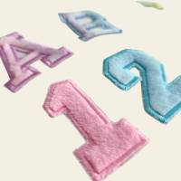 Stickdatei  Chenille Applikation Schrift ca. 75mm ABC Buchstaben Zahlen Set 2543 Maschinenstickerei Bild 2