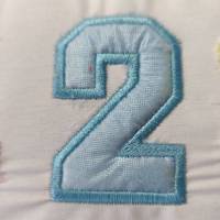 Stickdatei  Chenille Applikation Schrift ca. 75mm ABC Buchstaben Zahlen Set 2543 Maschinenstickerei Bild 6