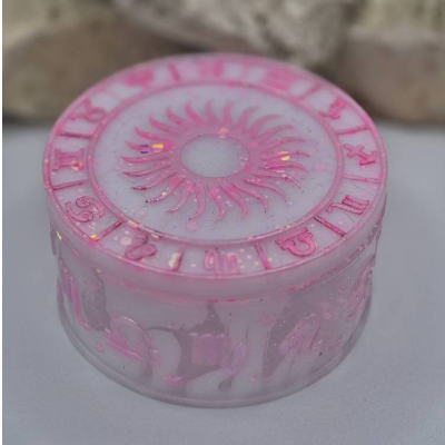 Sternzeichendose weiß-rosa