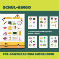 Schul-Bingo für bis zu 30 Spieler, Spiel, Spaß und Wortschatz erweitern Bild 1