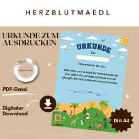 Geburtstag im Zoo für Kinder mit Tiermotiven | DIN A4 Schulausflug in den Zoo Bild 1