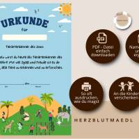 Geburtstag im Zoo für Kinder mit Tiermotiven | DIN A4 Schulausflug in den Zoo Bild 2