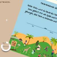 Geburtstag im Zoo für Kinder mit Tiermotiven | DIN A4 Schulausflug in den Zoo Bild 8