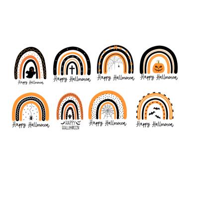 Happy Halloween Rainbow Regenbogen Bundle PNG SVG Datei - Download Plotterdatei - Plotter File -  Kürbis Spinne Flederma