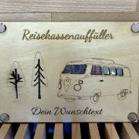 Geldgeschenk Weltkarte aus Holz – kreative Geschenkidee für Reisende | Holzkarte mit Gravur als Reisegutschein Bild 6