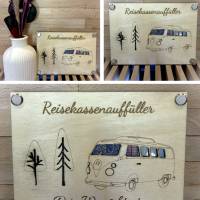 Geldgeschenk Weltkarte aus Holz – kreative Geschenkidee für Reisende | Holzkarte mit Gravur als Reisegutschein Bild 7