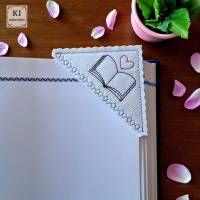 Stickdatei Set – ITH Leseecke & Lesezeichen ab 10x10 Rahmen mit Herz-Buch-Motiv Bild 6