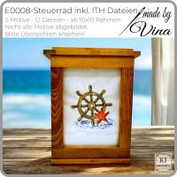 Maritimes Stickdateien Set Steuerrad ITH – Shabby Scribble ab 10x10 cm Rahmen Bild 2