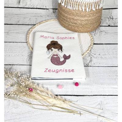 Mädchen Zeugnismappe Meerjungfrau Nixe Meerjungfer personalisiert
