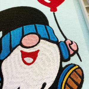 Stickdatei Gnom mit Herzballon in 6 Größen, Maschinenstickerei, Stickmuster mit Herz Motiv, süßer Gnom Bild 4