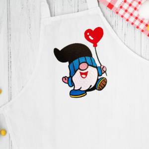 Stickdatei Gnom mit Herzballon in 6 Größen, Maschinenstickerei, Stickmuster mit Herz Motiv, süßer Gnom Bild 6