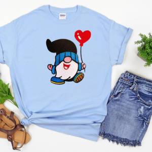 Stickdatei Gnom mit Herzballon in 6 Größen, Maschinenstickerei, Stickmuster mit Herz Motiv, süßer Gnom Bild 7