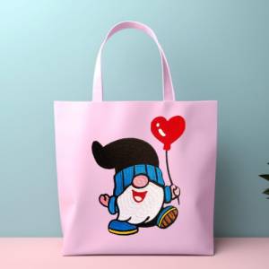 Stickdatei Gnom mit Herzballon in 6 Größen, Maschinenstickerei, Stickmuster mit Herz Motiv, süßer Gnom Bild 9