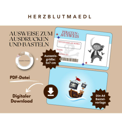 Piraten-Ausweise für Kinder – Individuelle Mitgebsel und Bastelvorlagen zum Ausdrucken für unvergessliche Piraten-Events