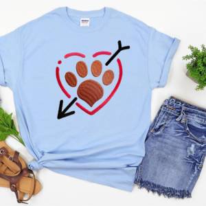 Stickdatei Hunde Pfote mit Pfeil im Herz in 6 Größen, Maschinenstickerei, Stickmuster mit Hundemotiv Bild 8