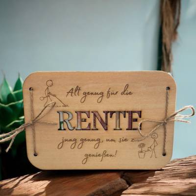 Geschenkschild aus Holz – Kreative Geldgeschenk Verpackung mit verschiedenen Motiven