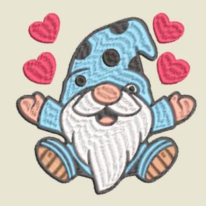 Stickdatei Gnom mit Herzen in 6 Größen, Maschinenstickerei, Stickmuster mit Herz Motiv, süßer Gnom Bild 2