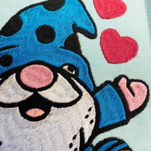 Stickdatei Gnom mit Herzen in 6 Größen, Maschinenstickerei, Stickmuster mit Herz Motiv, süßer Gnom Bild 5