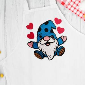 Stickdatei Gnom mit Herzen in 6 Größen, Maschinenstickerei, Stickmuster mit Herz Motiv, süßer Gnom Bild 8