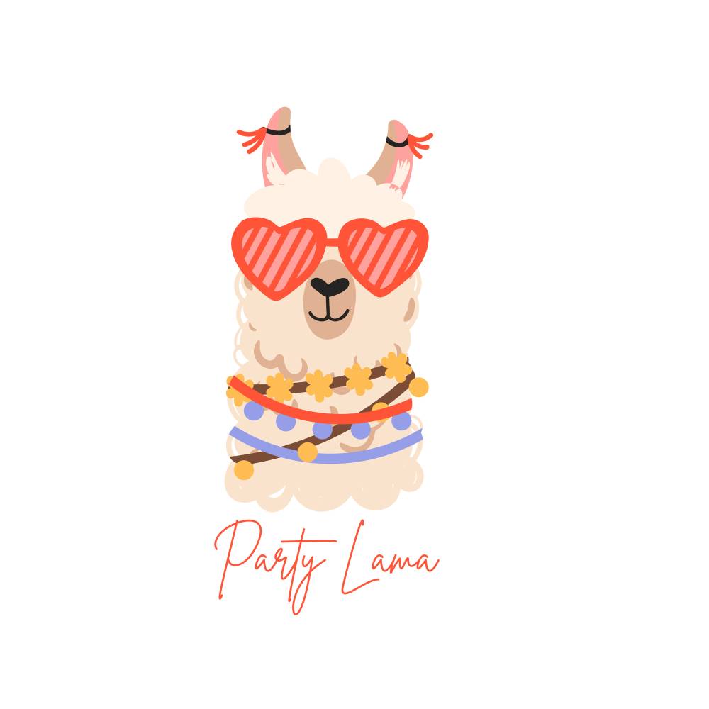 Party Lama PNG SVG Datei - Download Plotterdatei - Plotter File - No drama llama Bild 1