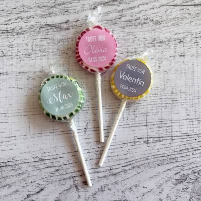 Gastgeschenk Taufe | Lolli Bonbon Lutscher | personalisiert