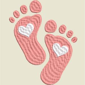 Stickdatei Baby Füßchen in 6 Größen, Maschinenstickerei, Stickmuster mit süßem Motiv zur Geburt Bild 2