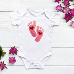 Stickdatei Baby Füßchen in 6 Größen, Maschinenstickerei, Stickmuster mit süßem Motiv zur Geburt Bild 6