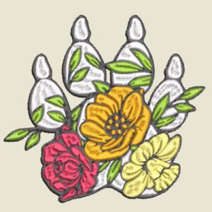 Stickdatei florale Hundepfote mit Kralle in 6 Größen, Maschinenstickerei, Stickmuster mit Hundemotiv Bild 2