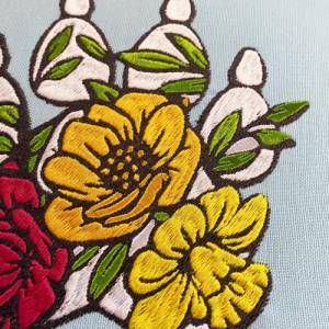 Stickdatei florale Hundepfote mit Kralle in 6 Größen, Maschinenstickerei, Stickmuster mit Hundemotiv Bild 5