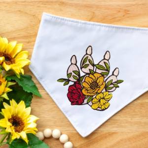 Stickdatei florale Hundepfote mit Kralle in 6 Größen, Maschinenstickerei, Stickmuster mit Hundemotiv Bild 6