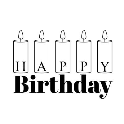 Happy Birthday Candle PNG SVG Datei - Download Plotterdatei - Plotter File - Geburtstag Kerzen Feier Party Geburtstagske