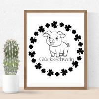 Glücksschwein Bundle PNG SVG Datei - Download Plotterdatei - Plotter File -  Glück Glücksklee Bild 4