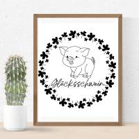 Glücksschwein Bundle PNG SVG Datei - Download Plotterdatei - Plotter File -  Glück Glücksklee Bild 5
