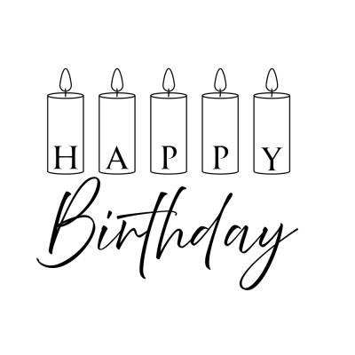 Happy Birthday Candle PNG SVG Datei - Download Plotterdatei - Plotter File - Geburtstag Kerzen Feier Party Geburtstagske