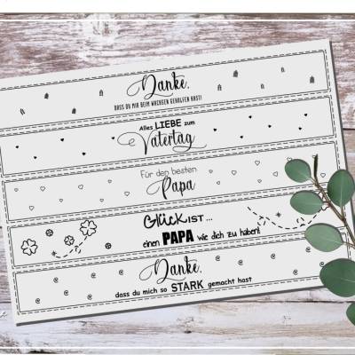 Banderole Papaliebe 001 Druckvorlage  Din A4 - Dateiformat PDF