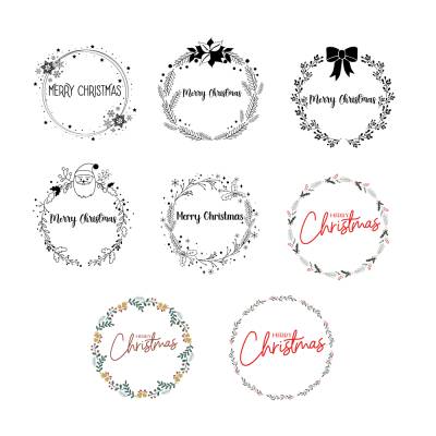 Weihnachtskranz Christmas Wreath Bundle PNG SVG Datei - Download Plotterdatei Plotter File