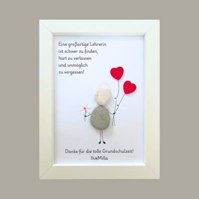 Personalisierbares Steinbild als Abschiedsgeschenk für Lehrerin – Handgefertigt & Einzigartig