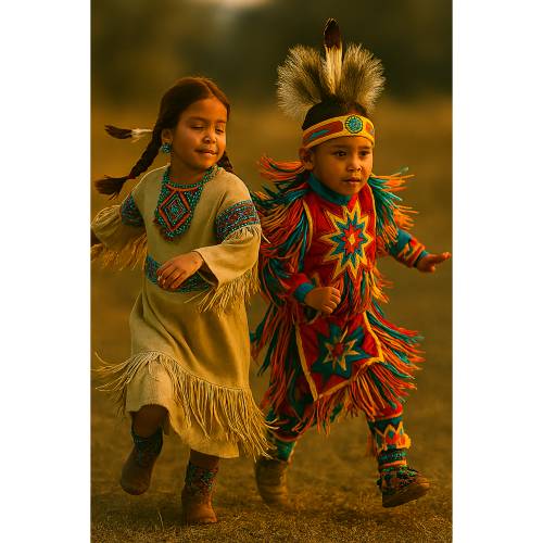 Powwow-Tanz mit Vielfalt - Kinder