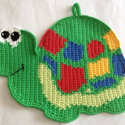 DIY-Häkelanleitung Topflappen Schildkröte – PDF Anleitung zum Selbermachen