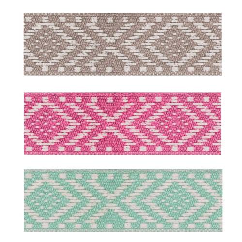 1 Meter Gurtband mit Rautenmuster 30mm breit