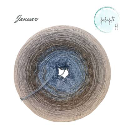 (75,88€/kg) Farbverlaufsgarn / Bobbel Januar