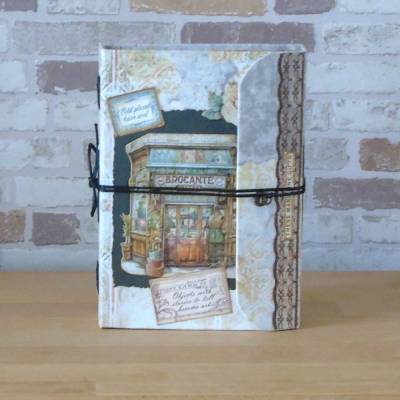 Vintage Junk Journal A5 – Nostalgisches, handgefertigtes Unikat, antikes Schreib- & Kreativtagebuch