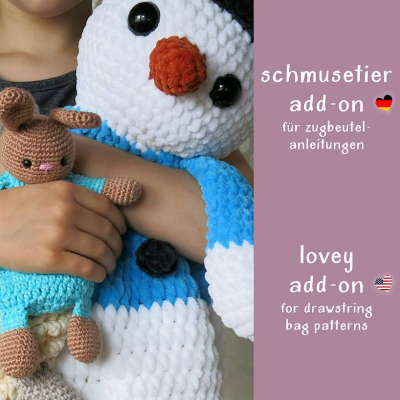 Schmusetier Add-On (für Zugbeutel-Anleitungen) - Häkelanleitung