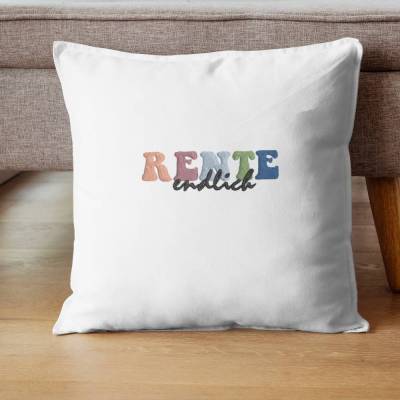 Stickdatei Rente endlich – Vollstickdatei in 3 Größen | Geschenkidee für Rentner