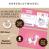 Magische Einhorn-Ausweise – Kreative Mitgebsel für Kinderfeste Bild 1
