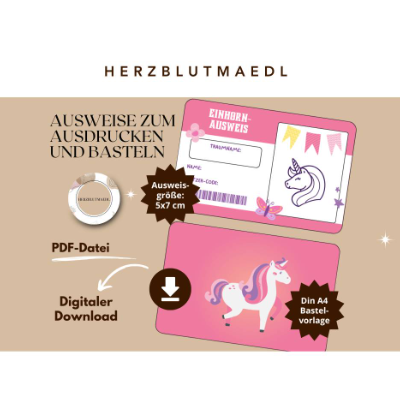 Magische Einhorn-Ausweise – Kreative Mitgebsel für Kinderfeste
